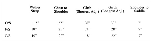 breastplate measurements